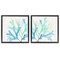 Stupell Industries Speckled Blue Green Coral 2 pc Framed Floater Canvas Wall Art Set Design by Patricia Pinto